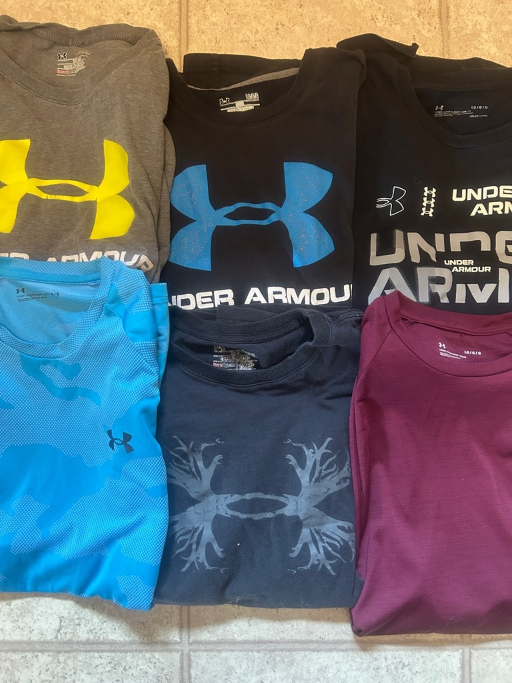Under Armour Six-Pack Logo Tee Set - Yellow, Blue, Black, Gray, Teal, Burgundy